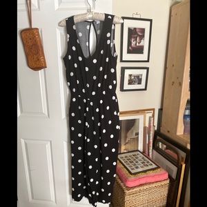 Cute summer polka dot ankle length jumpsuit SZ S